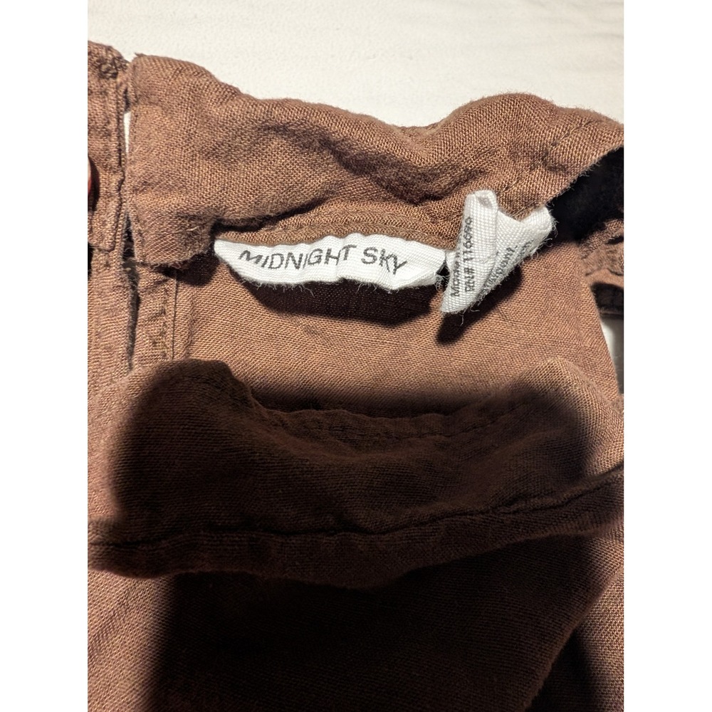 Midnight Sky Girls Brown Ric Rac Scallop Trim Shorts and Top Set Size XS - Picture 3 of 4